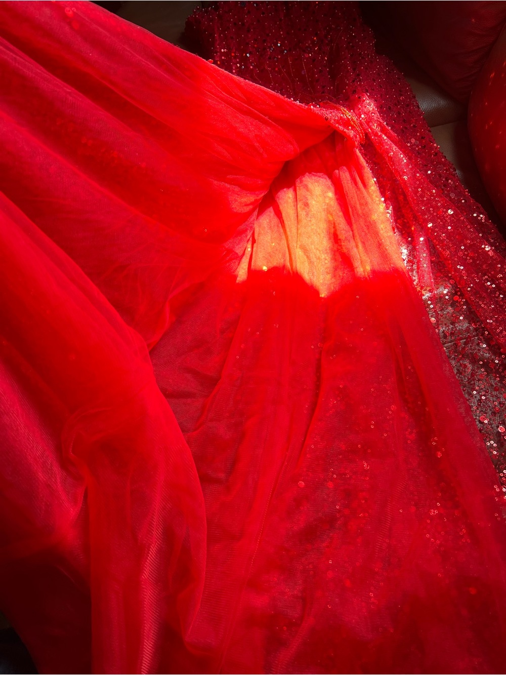 Stunning Red Luxury Beaded Evening Gown